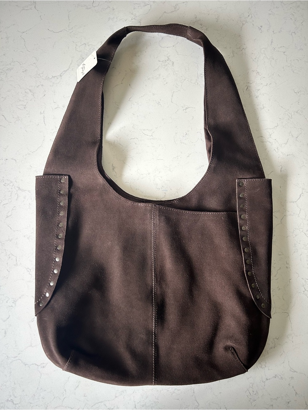 NWT Free People Rori Suede Tote Hobo Shoulder Bag in Espresso - Picture 8 of 16